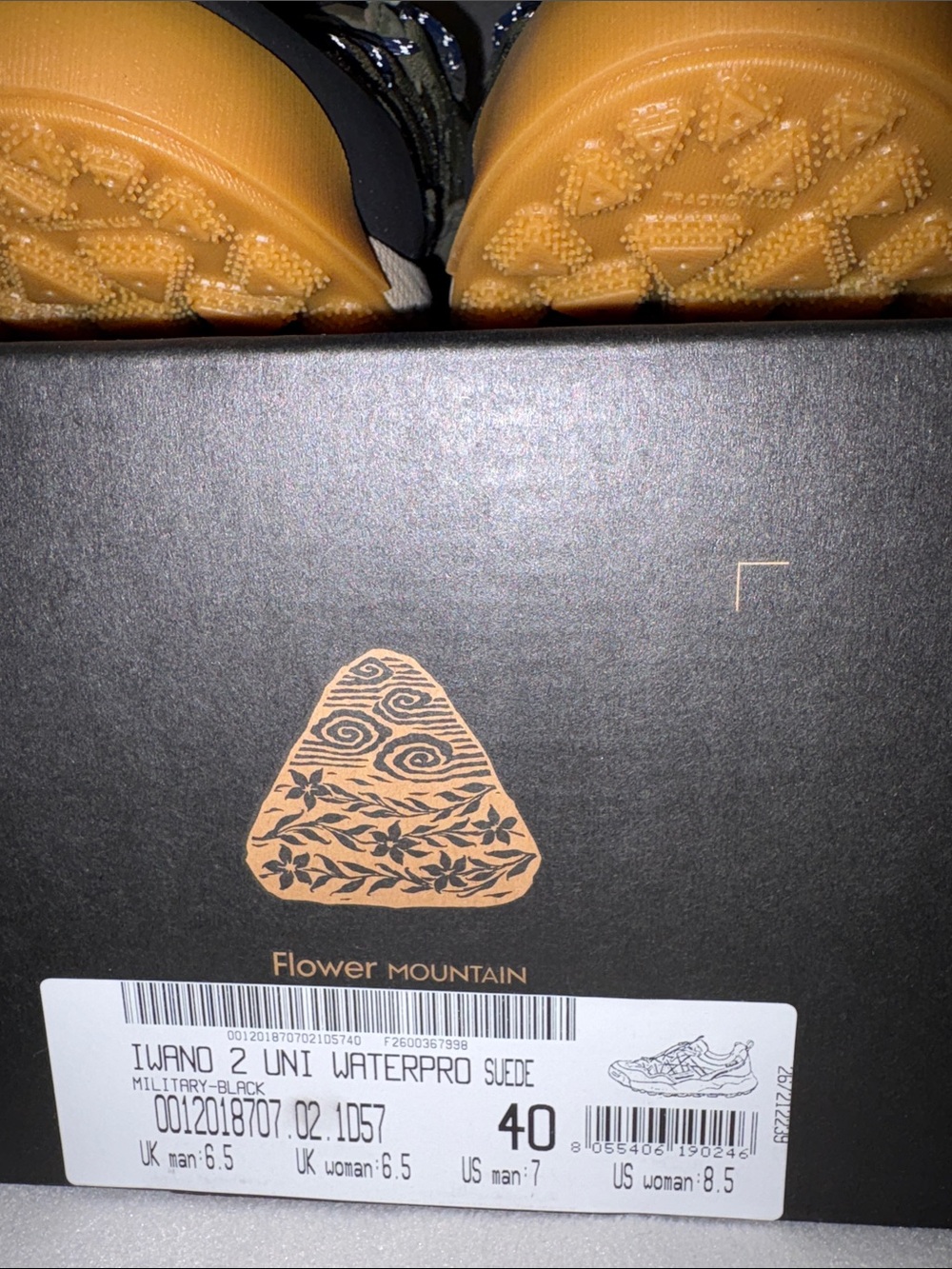 NWT Flower Mountain IWANO 2 UNI Suede and technical fabric sneakers - Military - Picture 10 of 16
